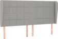 vidaXL Hoofdbord - Tissu - Gris clair - 203x23x118/128 cm