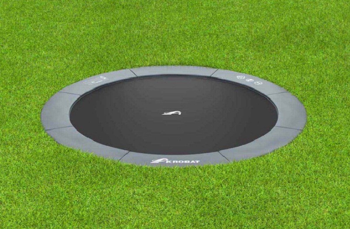 B-Play Akrobat Trampoline Primus Flat To The Ground Ø365 cm Antraciet (Nieuw)