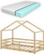In And OutdoorMatch Kinderbed Whitney - Grenen - Huisbed - Met matras en valbescherming - 80x160 cm