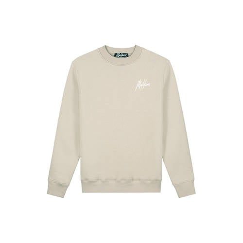 Malelions slim fit hoodie met backprint - beige