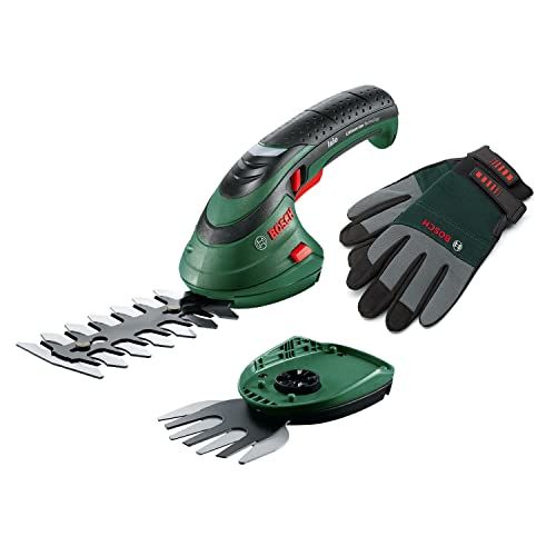 Bosch ISIO Accugrasschaarset - Amazon Editie - 3,6V - 12cm - Incl. XL Tuinhandschoenen