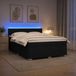 Prolenta Maison Exclusive Lit à lattes avec sommier intégré, matelas et éclairage LED, couleur noire, dimensions 200 x 200 cm, revêtement en tissu