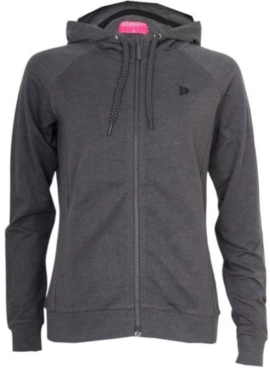Donnay Stretch Vest met capuchon (Jale) - Sportvest - Dames - Donkergrijs gemeleerd - Maat XL