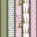 Clairefontaine 201965AMZC - Doos van 10 Rollen Cadeaupapier - Excellia Papier 80g - 5x0,70m - Kerst, Roze, Goud, Dennenbomen, Herten, Sterren