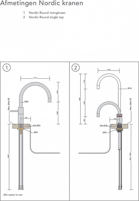 Quooker Pro3 Square single RVS - Kokend-water-kraan - RVS - Modern