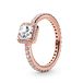 Pandora Dames solitaire ring zilver verguld met '- ringmaat 52 (16,6) 180947CZ-52