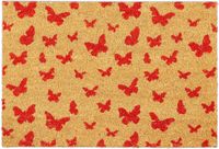 Merkloos deurmat kokos - vlinders - 40 x 60 cm - antislip - binnen - buiten