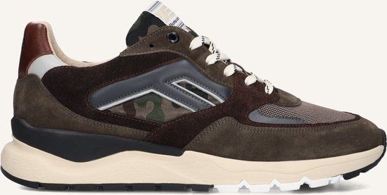 Floris van Bommel DE TREENER 01.19 Lage sneakers Bruin Leer Textiel Rubber Heren 41.5