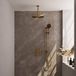 Brauer Gold Edition Thermostatische Regendoucheset Inbouw - Hoofddouche 30 cm - 3 Weg - Handdouche 3 Standen - Doucheslang - Geintegreerde Glijstang - Geborsteld Goud