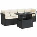 vidaXL 5-delige Loungeset met Kussens, Poly Rattan, Zwart