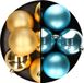 Decoris Boules de Noël - 12x pc - 8 cm - or et bleu - plastique