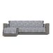 Italian Bed Linen "Glamour" Antislipbankhoes met Chaise-Longue Links, Donkerblauw, 190cm