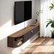 Étagère murale pour TV 140 cm, brun foncé, console flottante
