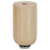 Wagner 12761101 Meubelpoot, meubelpoten, beukenhout, rond, Ø 60 x 100 mm, massief hout, natuur, incl. QuickClick® softglijders Ø 30 mm, binnendraad Ø 10 mm