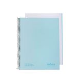 Navigator Notitieboek A4 + 1 regel | extra harde kaft | pastelblauw | 1 rand kleur | 80 g papier | 80 vellen microgeperforeerd 4 gaten | spiraalsluiting coil lock | premium kwaliteitspapier schrijven
