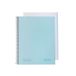Navigator Notitieboek A4 + 1 regel | extra harde kaft | pastelblauw | 1 rand kleur | 80 g papier | 80 vellen microgeperforeerd 4 gaten | spiraalsluiting coil lock | premium kwaliteitspapier schrijven