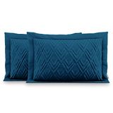 AmeliaHome 2 kussenslopen tweezijdig ultrasoon stiksel 50 x 70 cm Ophelia indigo