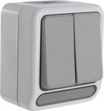 Schneider Electric Merten Aquastar schakelaar - spatwaterdicht - opbouw - serieschakelaar - IP44 - grijs