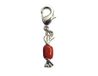INNSPIRO NICE CHARMS Metalen hanger karamel rood met karabijnhaak 5x17mm 25u, 9x10mm., Metaal, Geen edelsteen