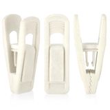 Tinfol 50st Fluwelen Hangers Clips, Ivoor Sterke Vinger Flocked Clips, Broek Hangers Clips voor Dunne Kleding Hangers