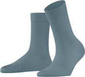 FALKE Cotton Touch eenkleurig katoen sokken dames blauw - maat 39-42