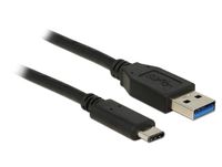 Delock USB-A naar USB-C Kabel - USB 3.1 Gen 2 - 1m - Zwart