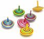 Small foot Wooden toy spinning tops - colored mix - 6x pieces - diameter 6 cm