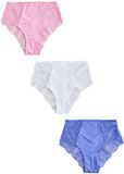 Next - Dames - Set van 3 kanten hoog uitgesneden slips met hoge taille - Blauw
