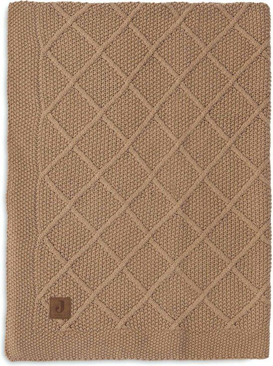 Jollein Deken Ledikant 100x150cm Check Knit Biscuit - Bruin