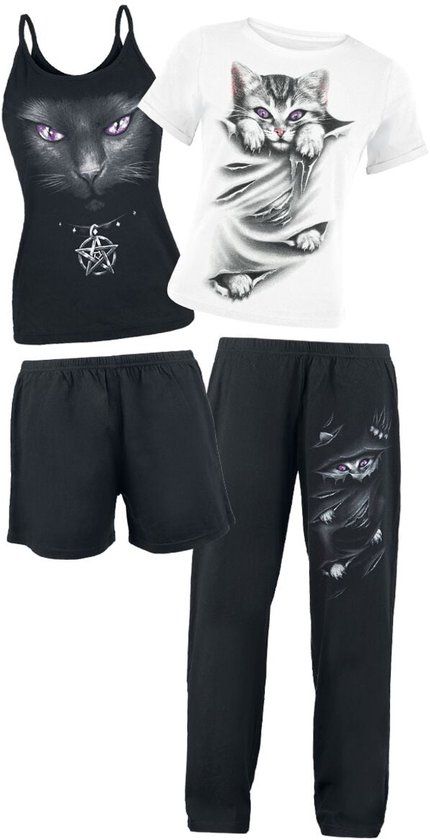 Spiral Bright Eyes Pyjama Vrouwen 3XL Zwart-wit