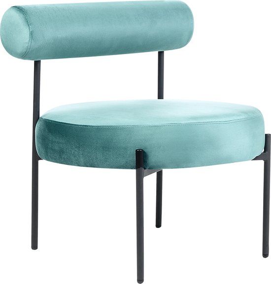 Beliani ALPHA Fauteuil - Groen - Fluweel - Retro & Vintage - 60x60x66 cm
