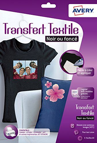Avery T-shirt Transfer 4 vellen voor zwart textiel