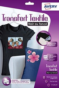 Avery Avery T-shirt Transfer 4 vellen voor zwart textiel