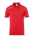 Uhlsport Stream 22 Polo Kinderen - Rood / Wit | Maat: 152