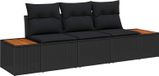 Maison Exclusive - Set van drie tuinbankkussens, zwart, van polyrotan