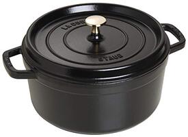 Staub Gietijzeren braadpan / cocotte, rond 26 cm, 5 L, zwart