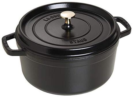 Staub Gietijzeren braadpan / cocotte, rond 26 cm, 5 L, zwart