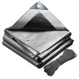 VOUNOT® Afdekzeil, 180 g/m², waterdicht, grijs, 6 x 8 m