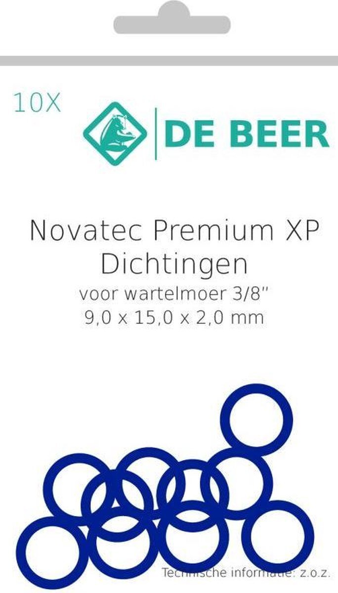 Beer, DE primium ring 3/8 9x15x2 mm - 10 stuks