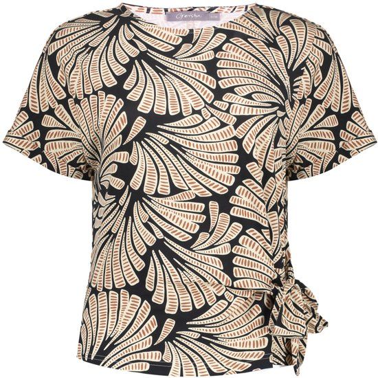 Geisha T-shirt Top 62331 20 Black/brown Dames Maat - M