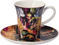 Goebel - Lana Frey | Tasse et soucoupe Espresso Liberation | Porcelaine - 12cm - 100ml - avec or véritable