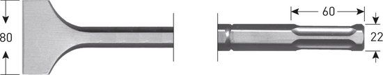 Rotec 6-kant Spadebeitel 80x360mm 6-kø22(tbv Hilti TE805/TE905) - 2156517
