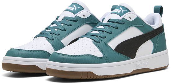 PUMA Rebound v6 Low Unisex Sneakers - Emerald Ice-PUMA Black-PUMA White