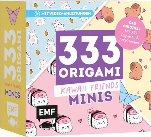333 Origami Minis - Kawaii-Friends: Dein dekorativer Wendeblock zum kreativen Falten & Notieren (Papier: 70 g/m², 9x9 cm)
