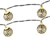 Merkloos Lichtsnoer - 2x - zilveren ballen - 8 led bollen - warm wit - 130 cm - batterij