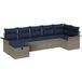 Maison Exclusive - Ensemble De Canapé De Jardin 7 Pc Gris Et Marine Polyrotin