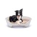 Ferplast Honden- en kattenbed met katoenen kussen, middelhoog hondenbed, gerecycled plastic, wasbaar, ademend en antislip hondenbed, THRONE 82 x 59,5 x h 29,5 cm, wit