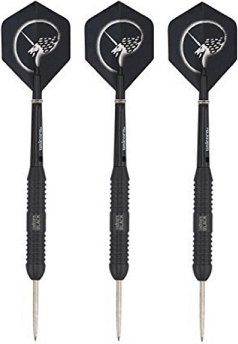 Unicorn 1x Set van 3 dartpijlen Core Plus Black Brass 22 grams - Darten/darts sport artikelen pijltjes messing - Kinderen/volwassenen