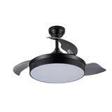 Eden pulse ventilator, zwart, 48 W, 4800 lm, 3 vleugels, 6 snelheden, 3 temperaturen, 39/49 x 41/91 cm