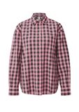 QS s.Oliver Bernd Freier GmbH & Co. KG QS Blouse - Geruit - Lange mouw - Katoen - Roze - Maat 44